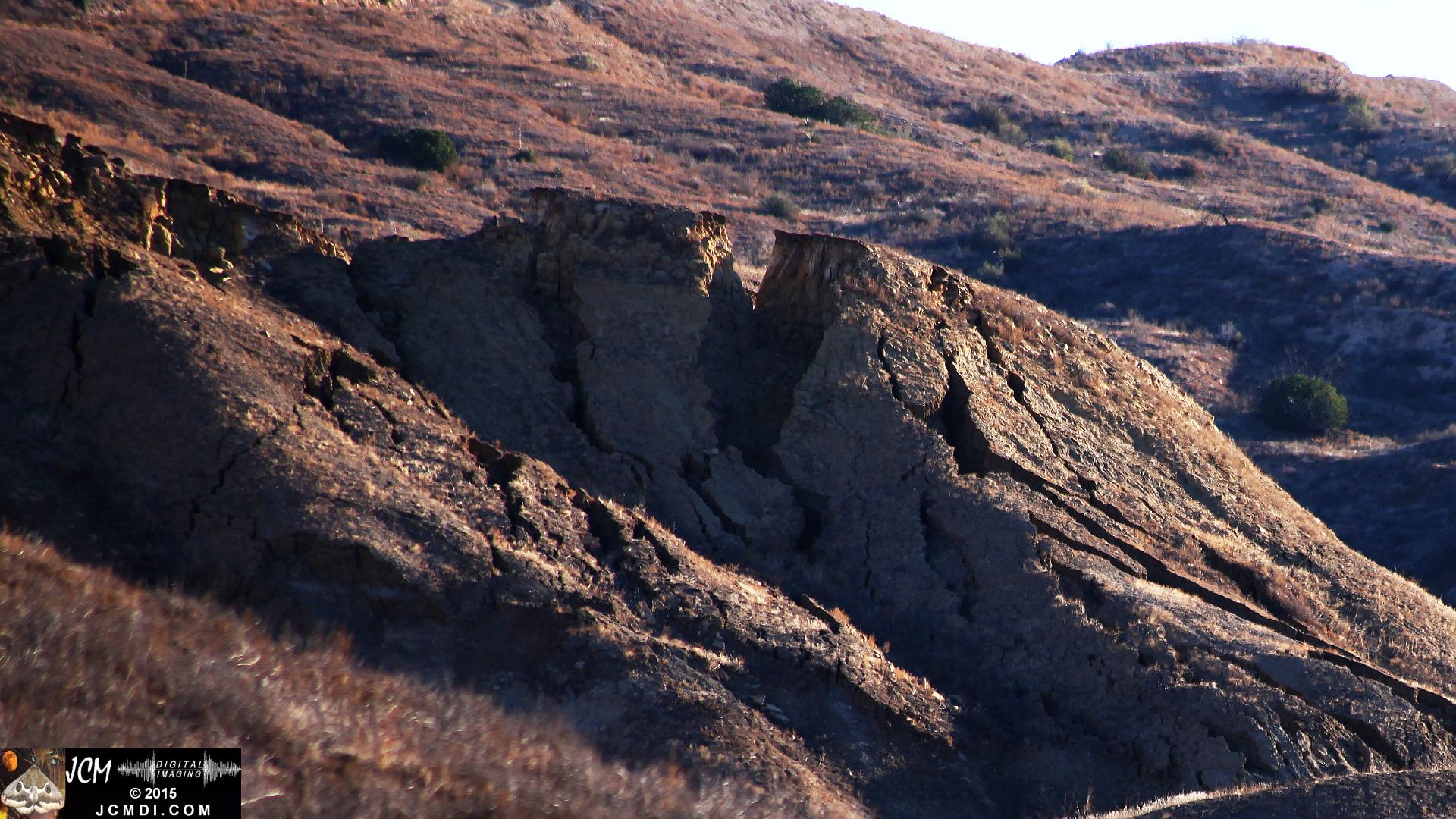 Landslide and road damage at Vasquez Canyon Road in Santa Clarita, CA filmed 11-23-2015